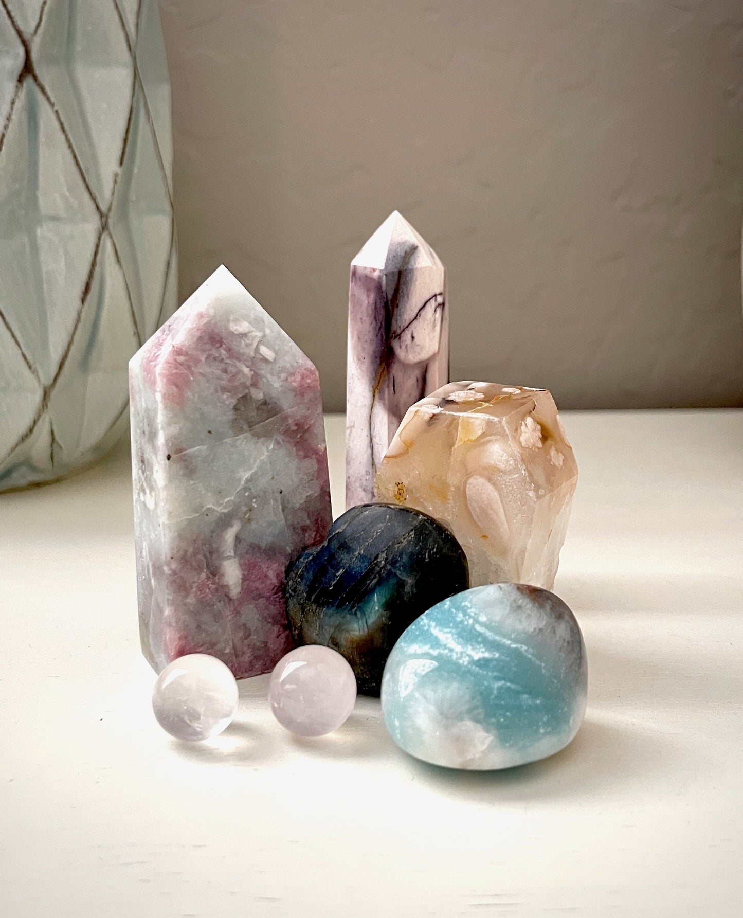 Small Crystal Mystery Box, Towers, Spheres, Raw Specimens, Carvings, Tumbles