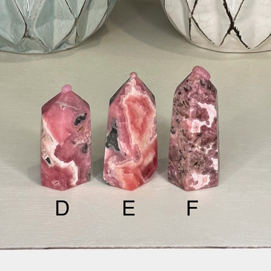 Small Rhodochrosite Tower, Natural Crystal, You Choose