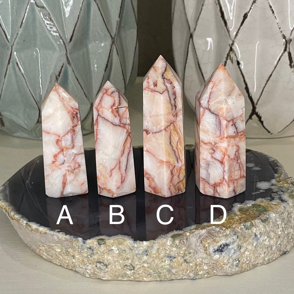 Natural Red Vein Jasper Tower, Small