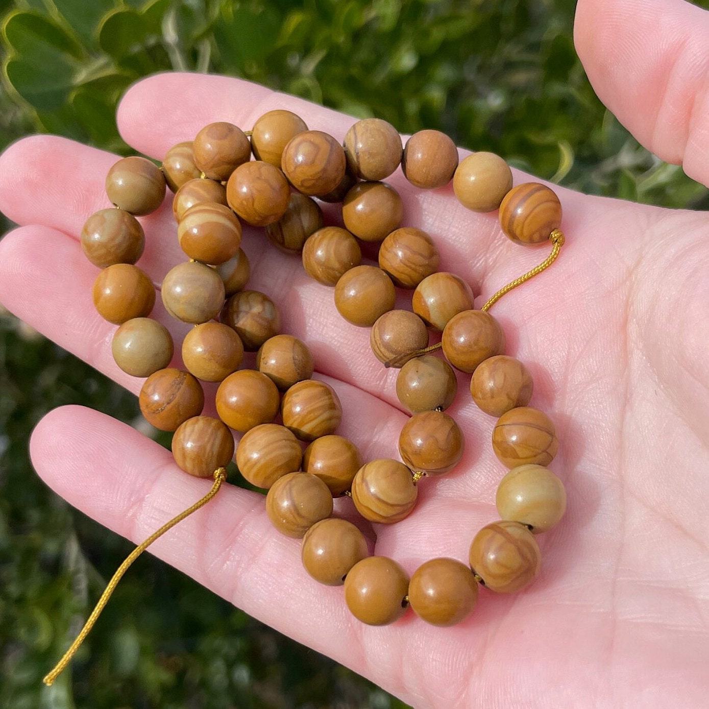 Natural 8mm Walnut Stone Beads, Wood Stone