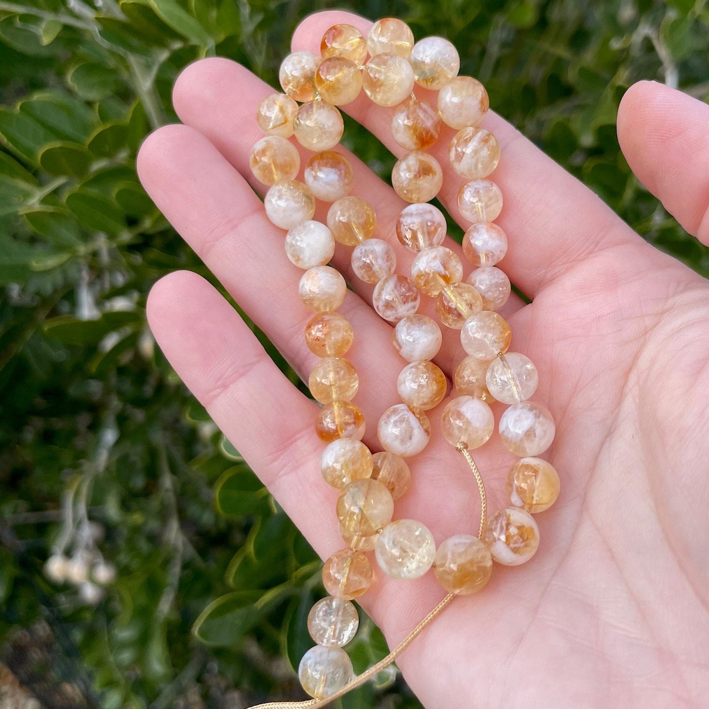 8mm Yellow Amethyst (Citrine) Natural Crystal Beads