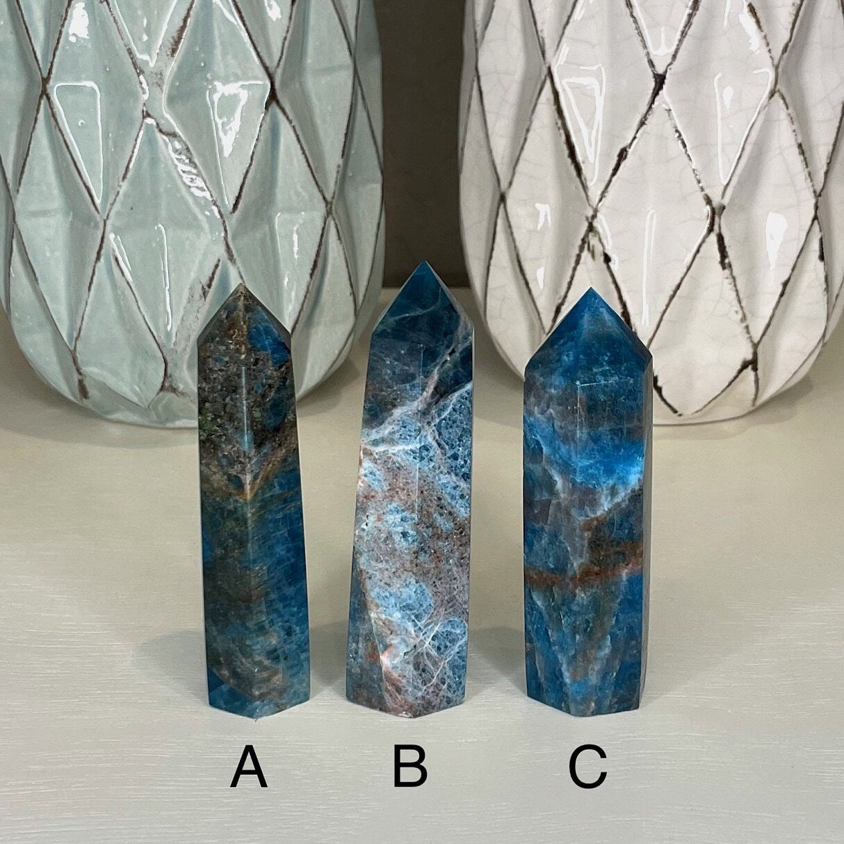 Natural Deep Blue Apatite Tower, You Choose
