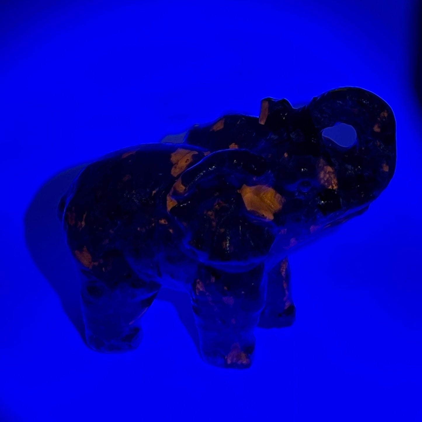 Yooperlite UV Reactive Elephant Carving