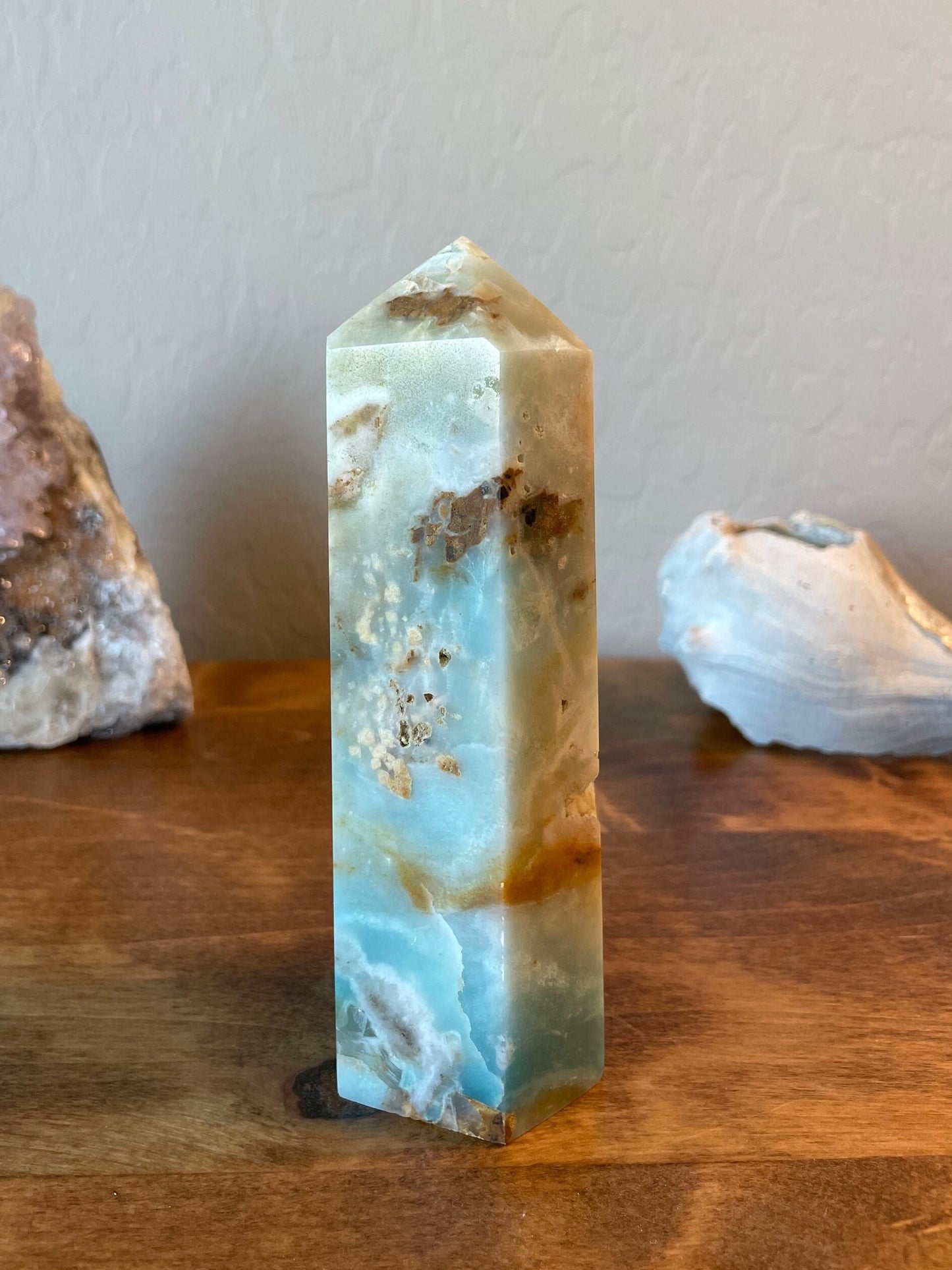 Medium Caribbean Calcite Tower with Druzy and Aragonite