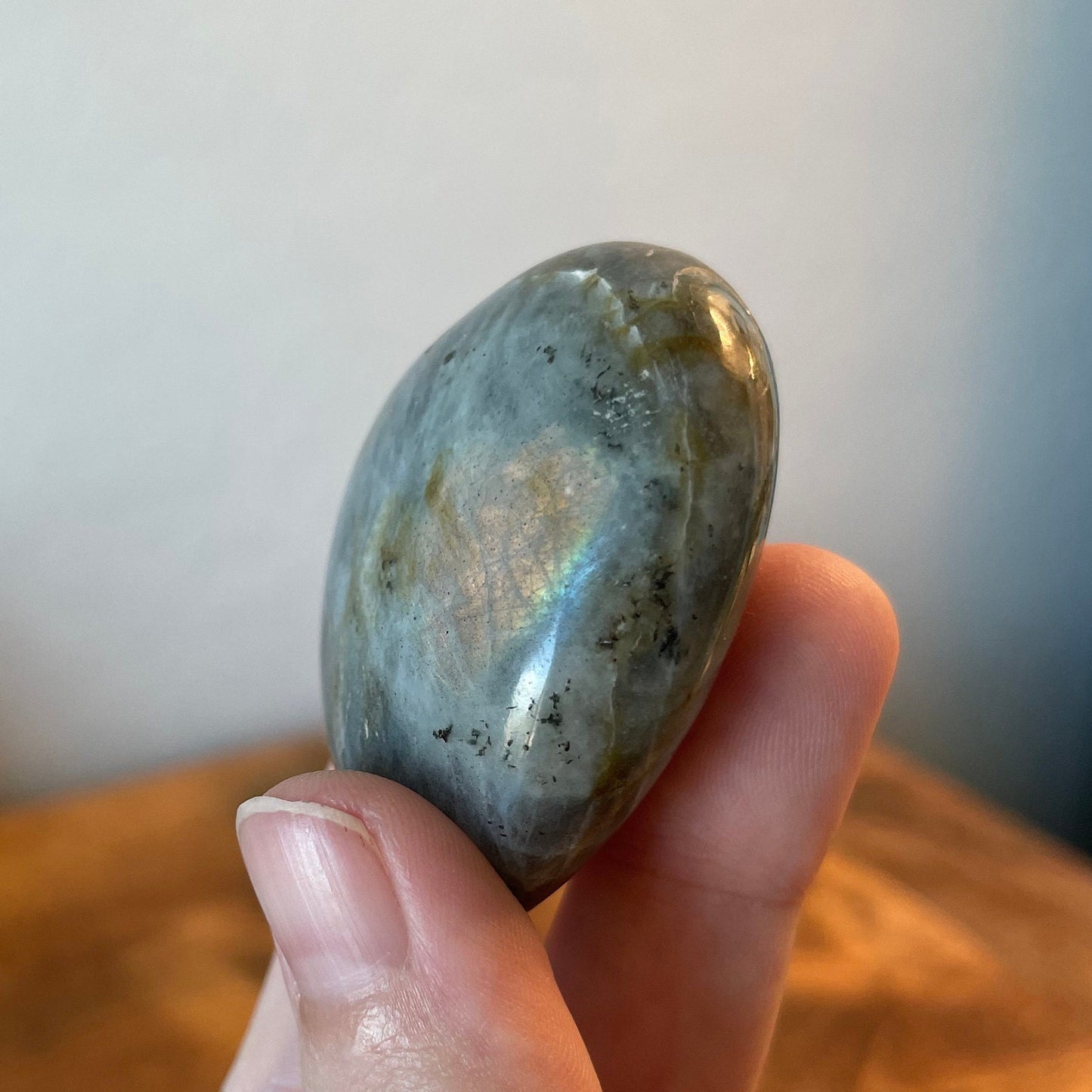 Medium Labradorite Heart with Rainbow Flash
