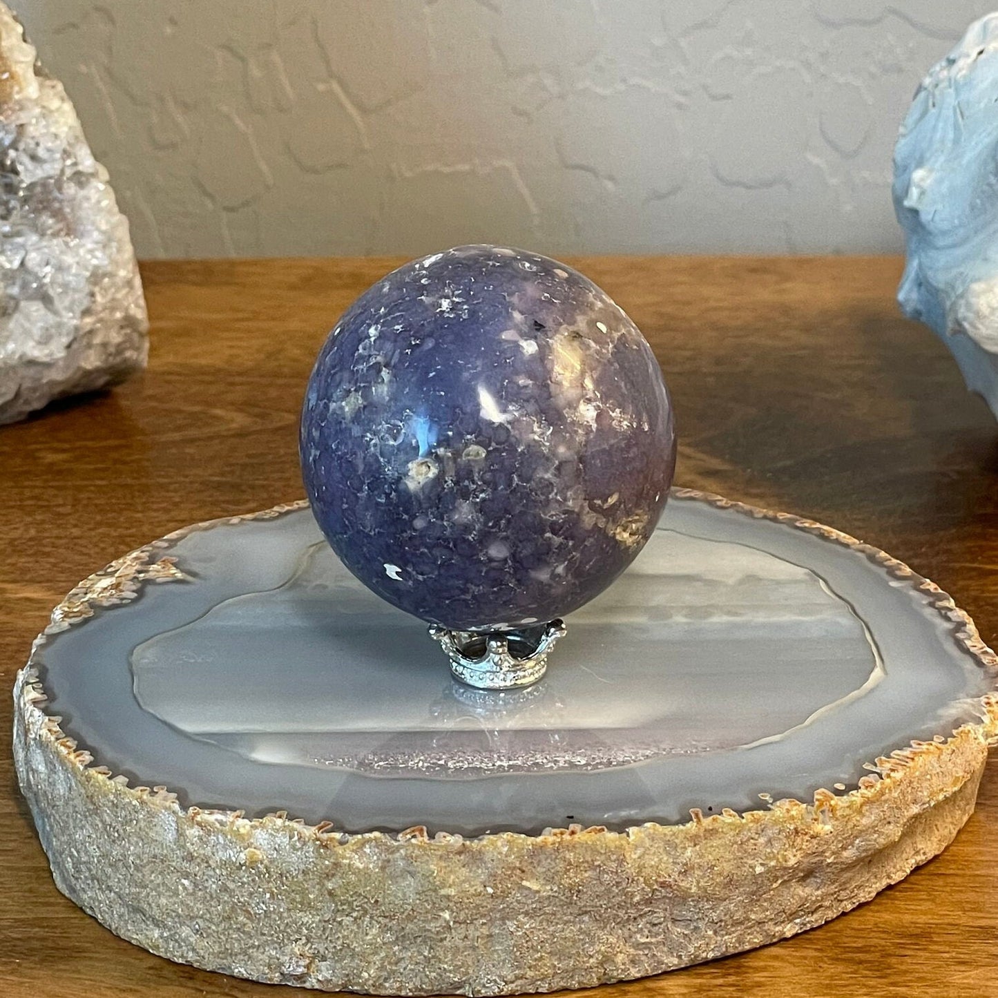 Sparkly Deep Purple Grape Agate Sphere