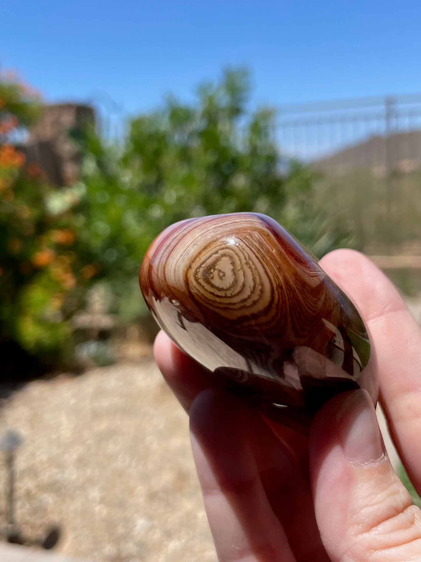 Sardonyx Banded Palm Stone - P05