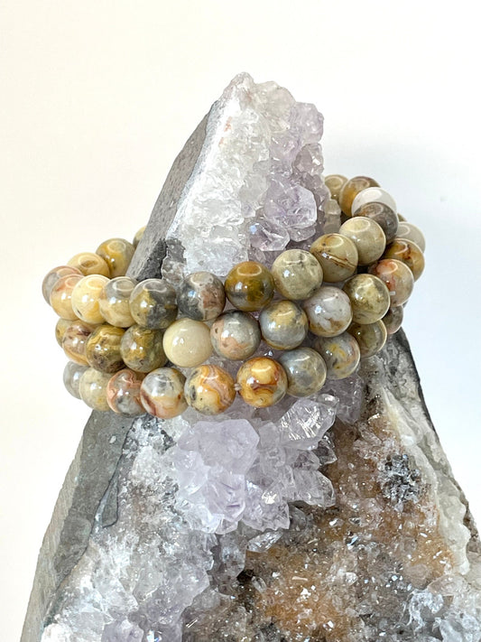 8mm Mexico Crazy Lace Agate Bracelet