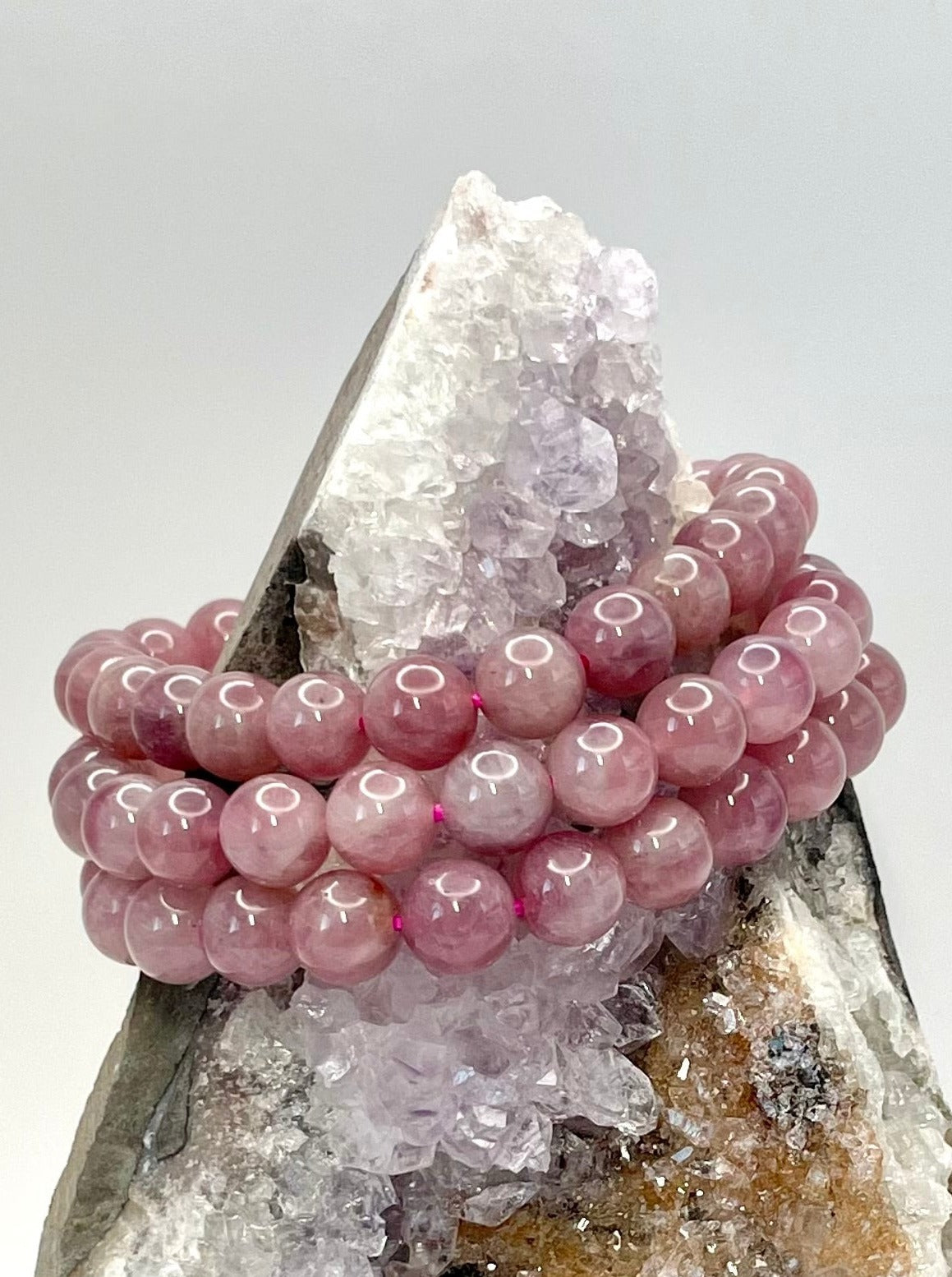 8mm Lavendar Rose Quartz Bracelet