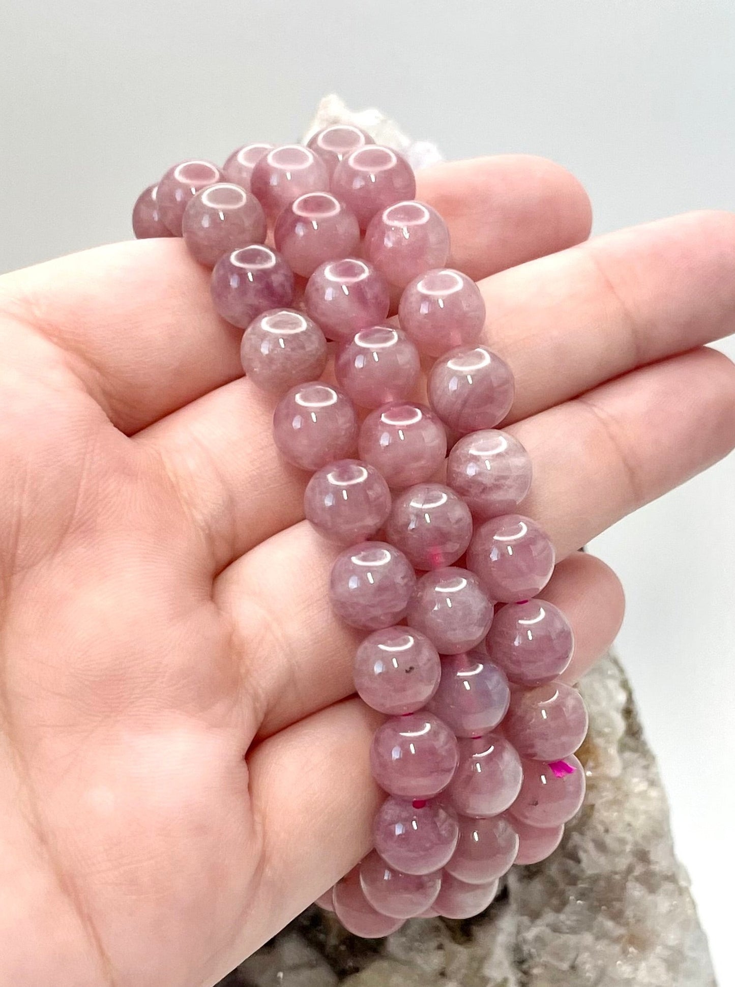 8mm Lavendar Rose Quartz Bracelet