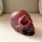 Pink Rhodonite Skull, Rhodonite Crystal, Hand Carved, Halloween Gift