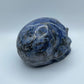 Medium Sodalite Skull Carving with Natural Pyrite Inclusions