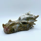 Medium Rainbow Moss Agate Dragon Skull