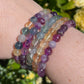 6mm Rainbow Fluorite Crystal Bracelet