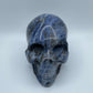 Medium Sodalite Skull Carving with Natural Pyrite Inclusions