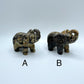 DISCOUNTED - Picture Jasper Look Elephant Carving Pair