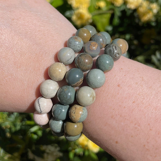 10mm Alashan Agate Crystal Bracelet