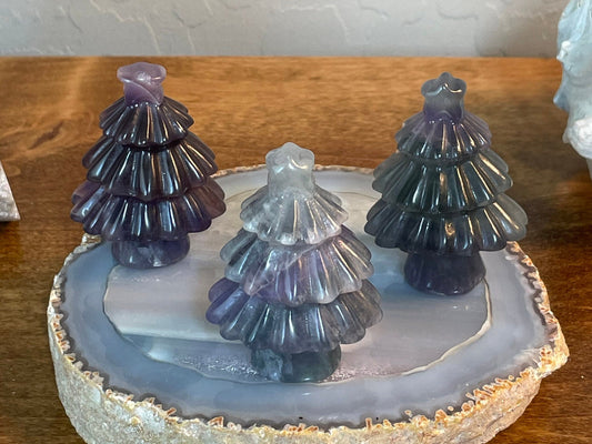 Fluorite Holiday Tree Carving