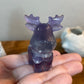 Small Purple and Blue Fluorite Reindeer Carving