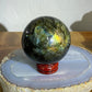 Yellow Flash Dark Labradorite Sphere