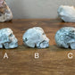 You Choose, Moss and Tree Agate Skull Carvings