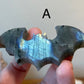 Imperfect Flashy Labradorite Bat Carving