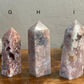 Rare Pink Flower Agate with Amethyst Druzy Towers