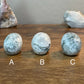 You Choose, Moss and Tree Agate Skull Carvings