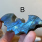 Imperfect Flashy Labradorite Bat Carving